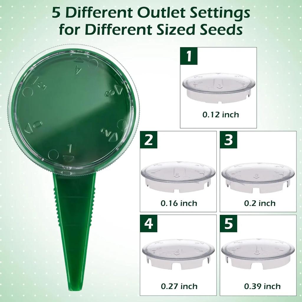 5pcs Handheld Seed Planter 5-Speed Adjustable, Manual Garden Tool for Small Flowers & Vegetables, Indoor/Outdoor Gardening Tool