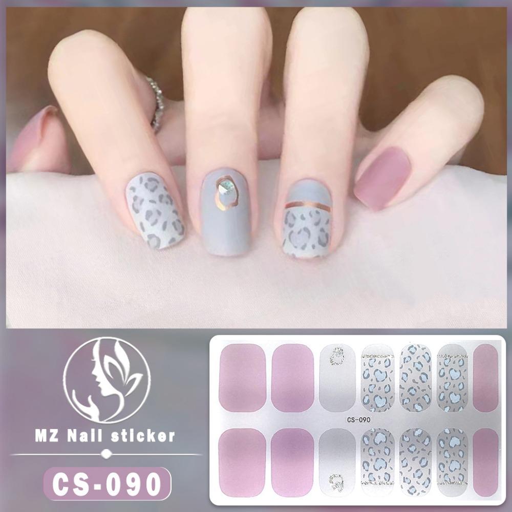 New type of bake-free gel nail polish film, full sticker, plaid spring and summer flower nail art film, nail film, waterproof paper patch