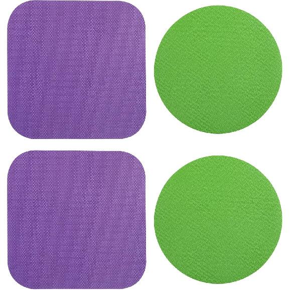 4pcs Jar Opener Gripper Pads, Rubber Jar Grippers Multi-function Jar Opener for Seniors with Weak Hands Kitchen Coasters (Green, Purple)