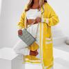 Plus Size Color Block Stripe Knit Cardigan - Women's Spring/Autumn Fashion 2025