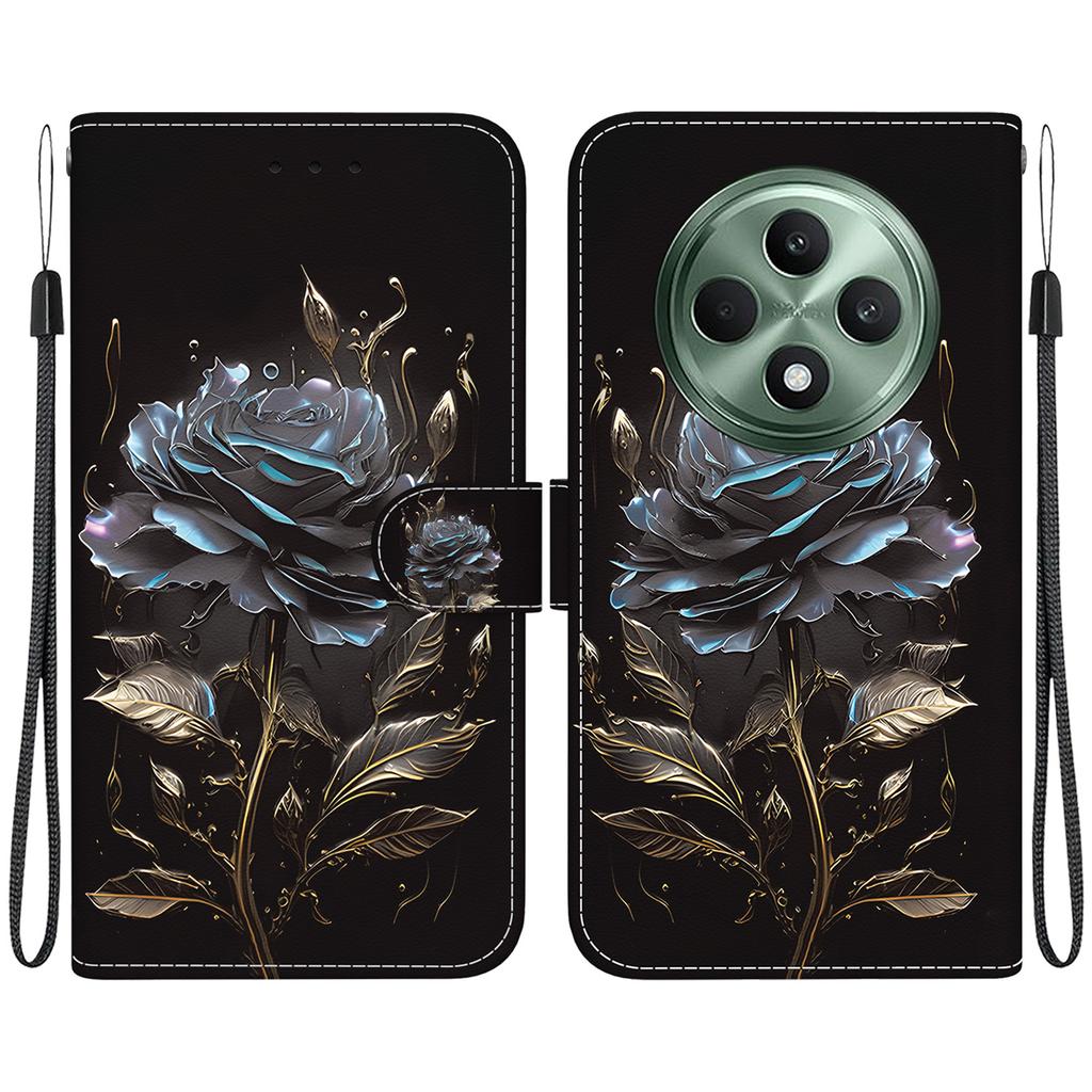 Für Oppo Reno12 F 5G Brieftasche Handyhülle Sturzsichere Leder Klapphülle Musterdruck
