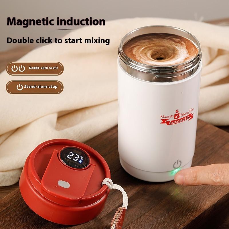 Fully Automatic Magnetic Stirring Cup, Smart Cup with Temperature Display, and Built-in Self-stirring Mechanism