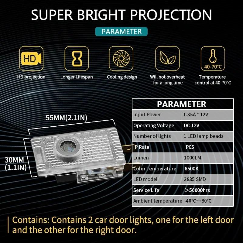 2PCS Car styling Door LED Decoration Wireless Welcome Light Logo For Opel Insignia 2009-2016 Sebring Lamp Ghost Shadow Lights