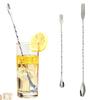 Dual Head Bar Spoon, Cocktail Mixing Spoon, Cocktail Stirrers with Long Handle, Stainless Steel Drink Stirrers with Trident Tip for Coffee Drinks Bar