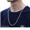 Men's Trendy Thick 925 Sterling Silver Clavicle Chain Necklace - White Gold Plated, No Pendant
