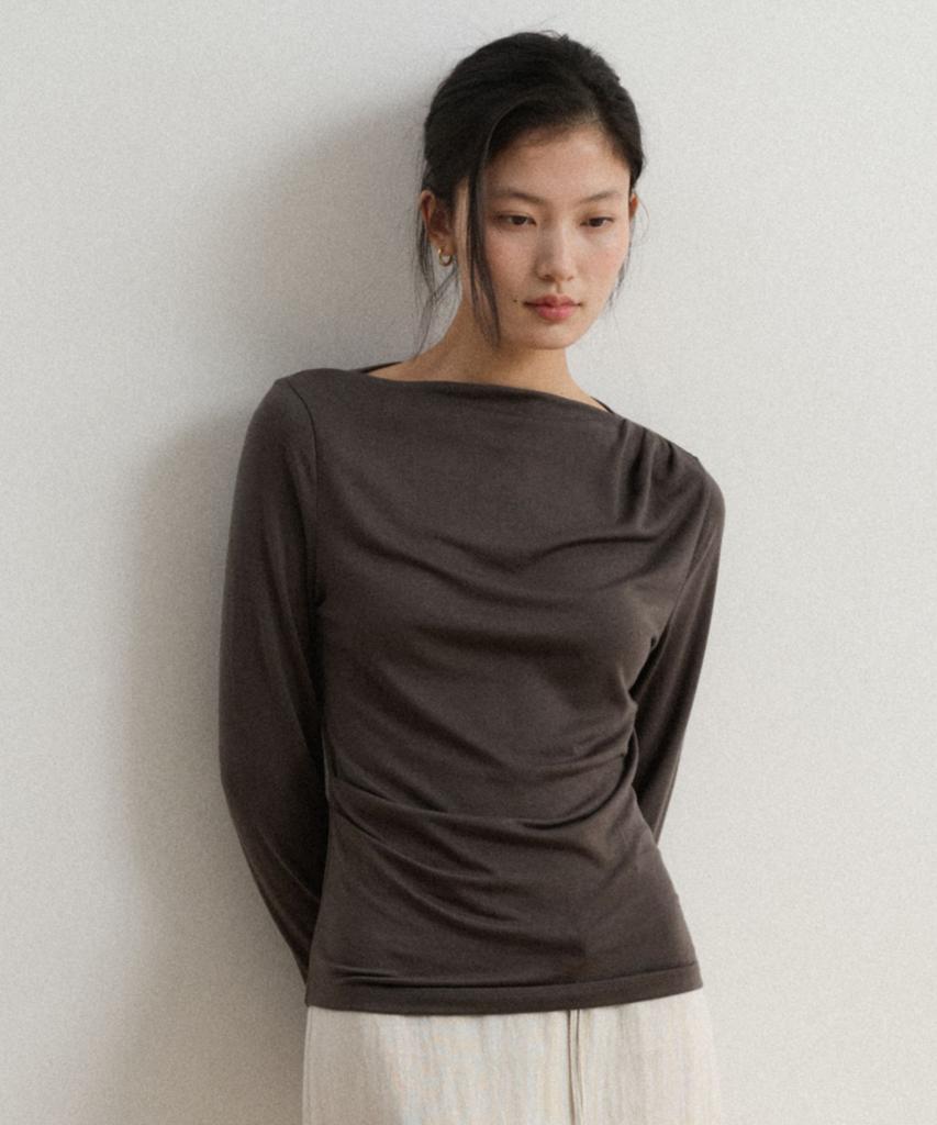 TOWAV Blur Drape Tee_Charcoal