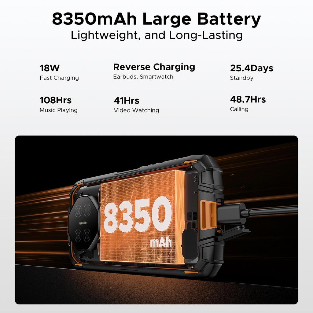 Smartphone Robusto DOOGEE Fire 3 Ultra, 8350mAh, Android 15, 5.5" HD+, Octa Core, 24GB+256GB, NFC, IP68/IP69K