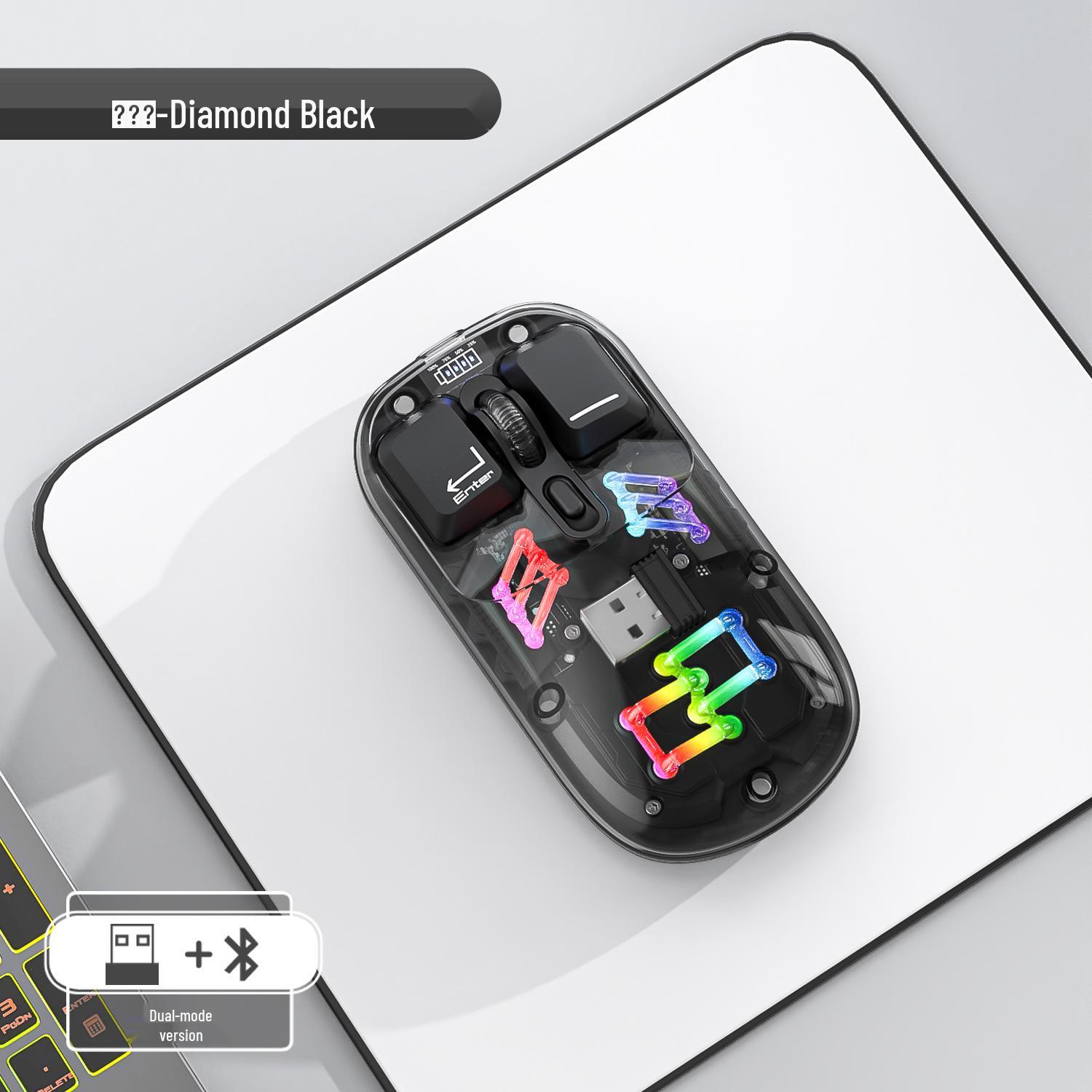 

Перезаряджається прозора бездротова безшумна миша Bluetooth для ноутбуків і планшетів