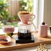 Ceramic V60 Coffee Filter Holder & Vertical Stripe Glass Pot Set (1-4 Servings)