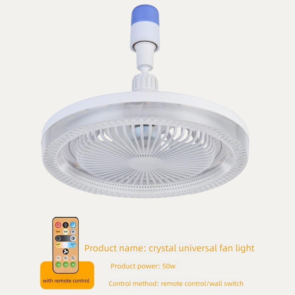 

E27 Screw LED Fan Light Rotatable Crystal Fan Light Energy Efficient Ceiling Fan Lamp Study