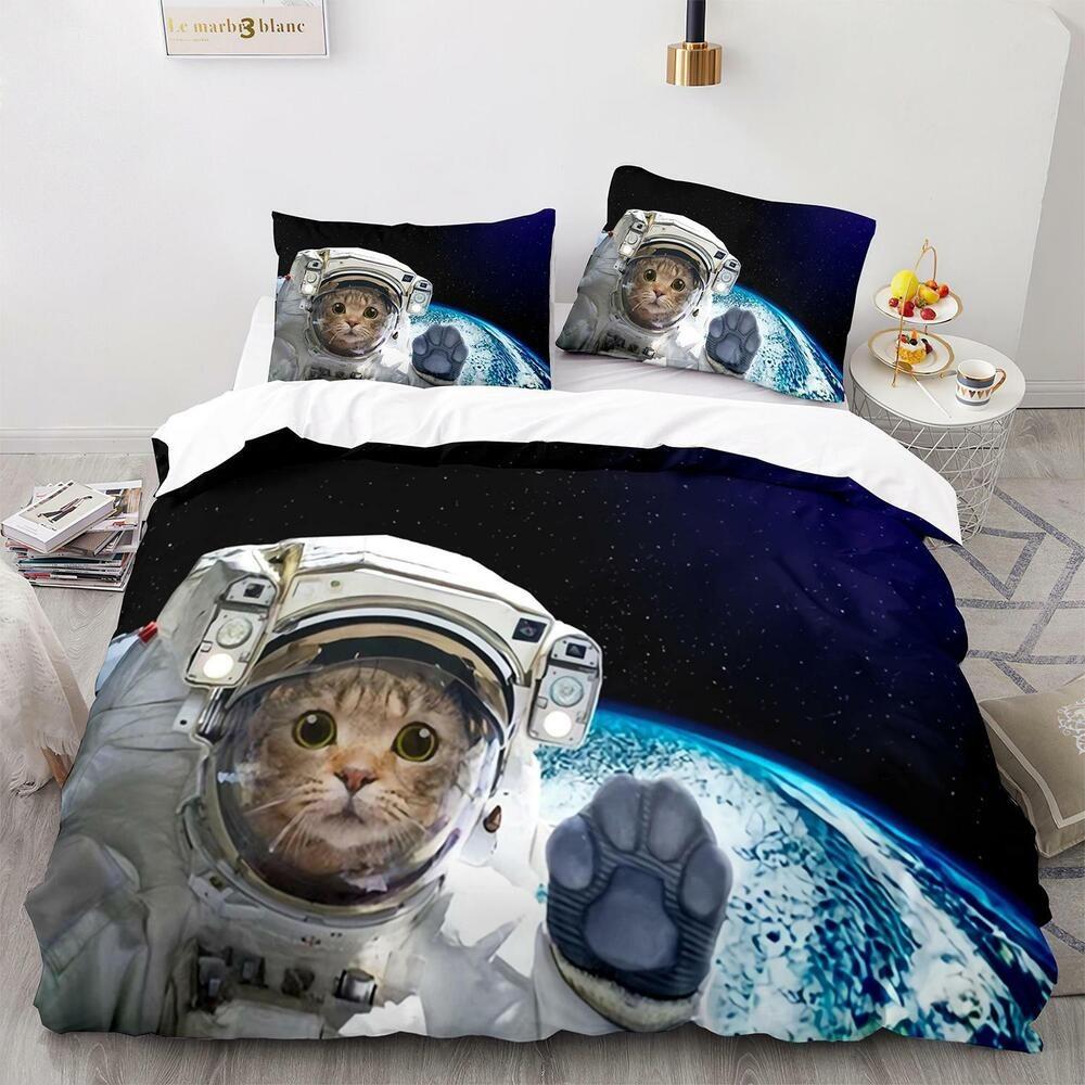 

3D Pet Cat Комплект постельного белья King Queen Кровать Чехол Наволочка 2/3 шт Милые животные Мягкий чехол Подарок Односпальная кровать Двуспальная кровать Baby 100x135cm