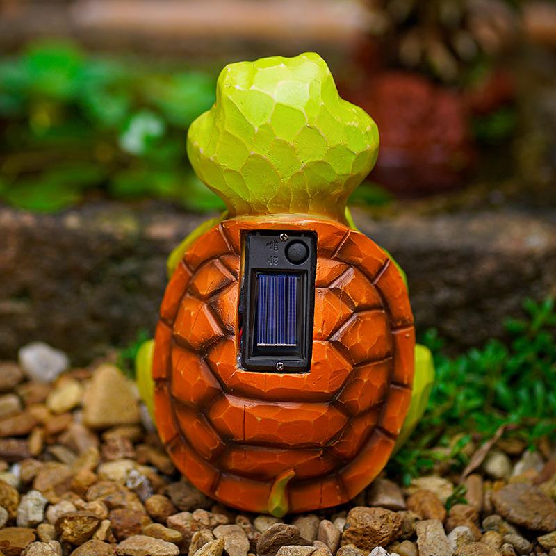 Solar Turtle Frog Owl Statue Garden Light Figurine Outdoor Lawn Decor Statue Waterproof Cute Animal Ornaments Patio Balcony Yard