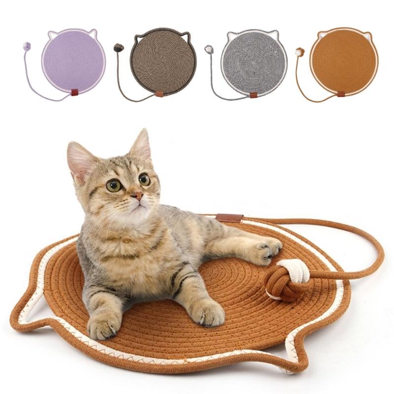 Cats Scratcher Mat Self Teasing Scratch Pad Cotton Rope Resting Mat Round Scratching Post Various Cats Paws Training Toy