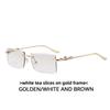 Modern Cheetah Decor Minimalist Metal Square Sunglasses For Summer Outings And Parties