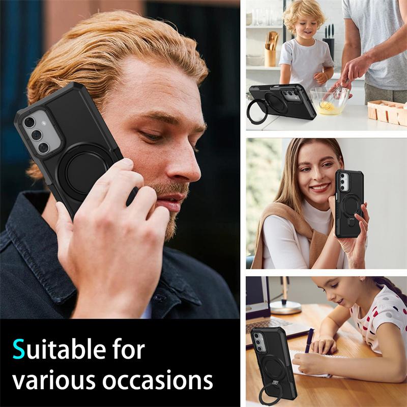 Military Grade Armor Case for Samsung Galaxy A15 5G A25 A35 A55 A05 A05S A14 A24 A34 A54 A13 A33 Cover Stand Holder Shockproof Full Cover