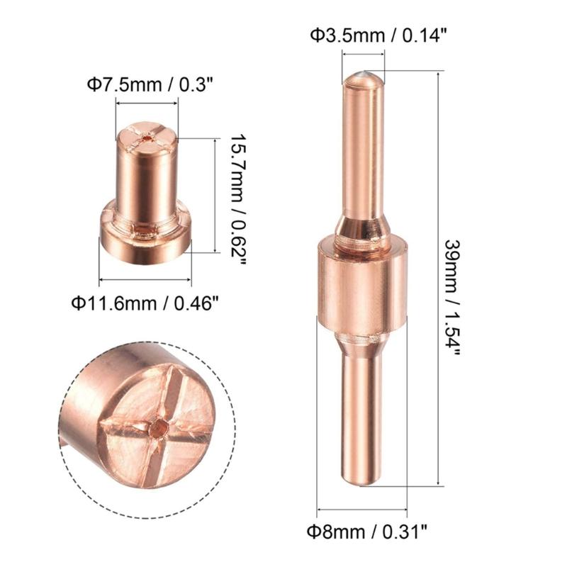 Extended Long Tip Electrode & Plasma-Cutter Nozzles Consumable Kits For CUT-40 LGK-40 PT-31 Plasma-Cutting Torch Fitting