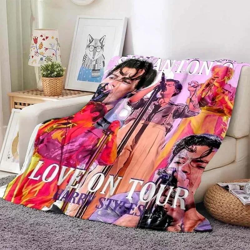 Harrystyles Flanella Morbida Coperta Calda Coperte Retrò per Letti Camera da Letto Soggiorno Coperta per Divano Coperta da Viaggio Picnic
