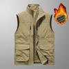 Double-sided Wear New Multi-pocket Vest Men's Winter Velvet Vest Plus Size Fleece Vest Jacket
