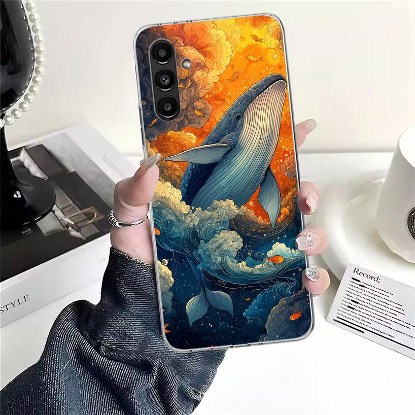 Humpback Whale Sea Giant Phone Case For Samsung Galaxy A13 A14 A15 A16 A17 A53 A54 A55 A56 A57 A33 A34 A35 A36 A37 A23 A24 A25 A