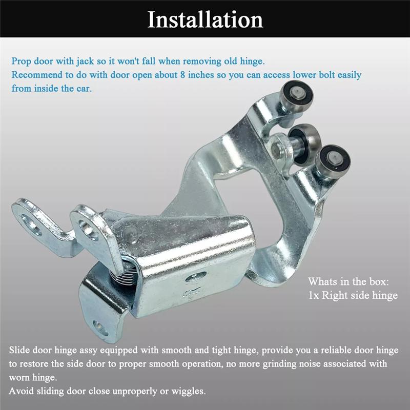 

Portable For Toyota Sienna 2011-2020 Right Side Intermediate Sliding Door Hinge Assembly 6838008041 68380-08041 серебряный