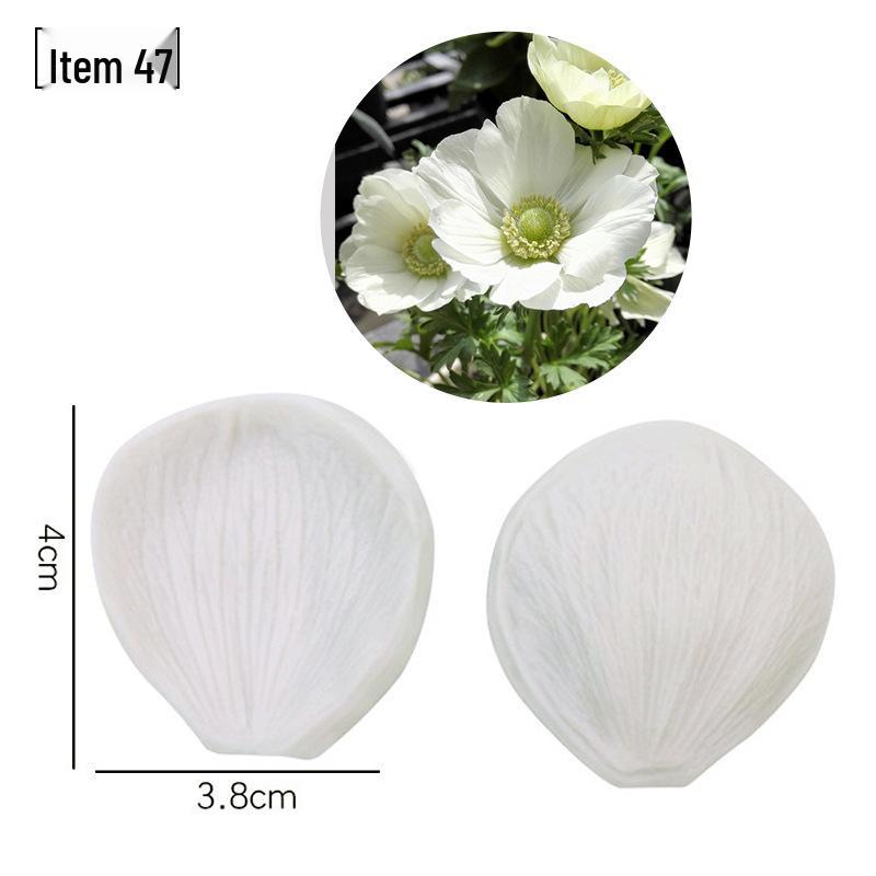Blütenblatt Silikon Fondant Form Set - Lebensmittelqualität für Baum- und Blumenprägung.