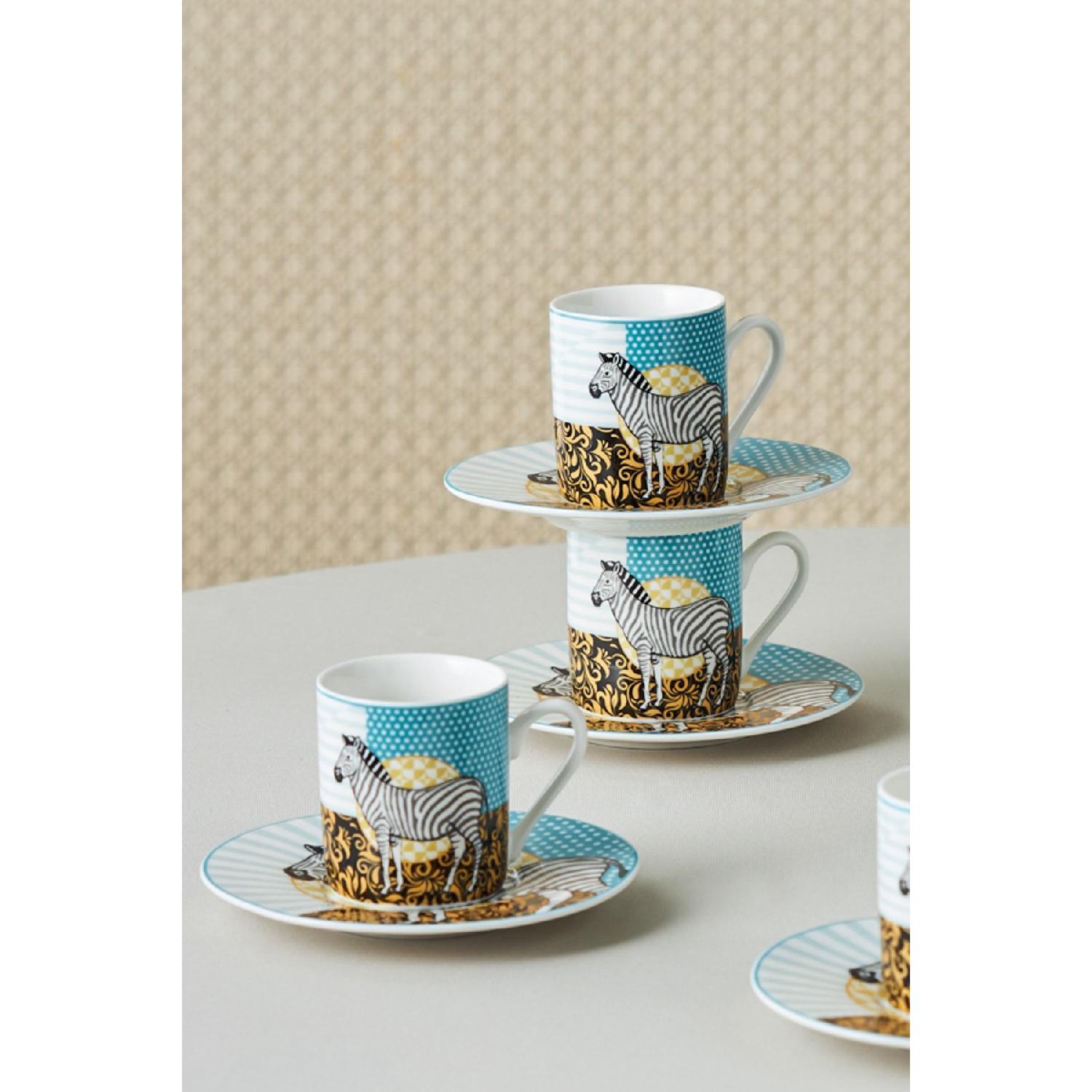 

Animal Set Of 6 Coffee Cups 90 Ml синій