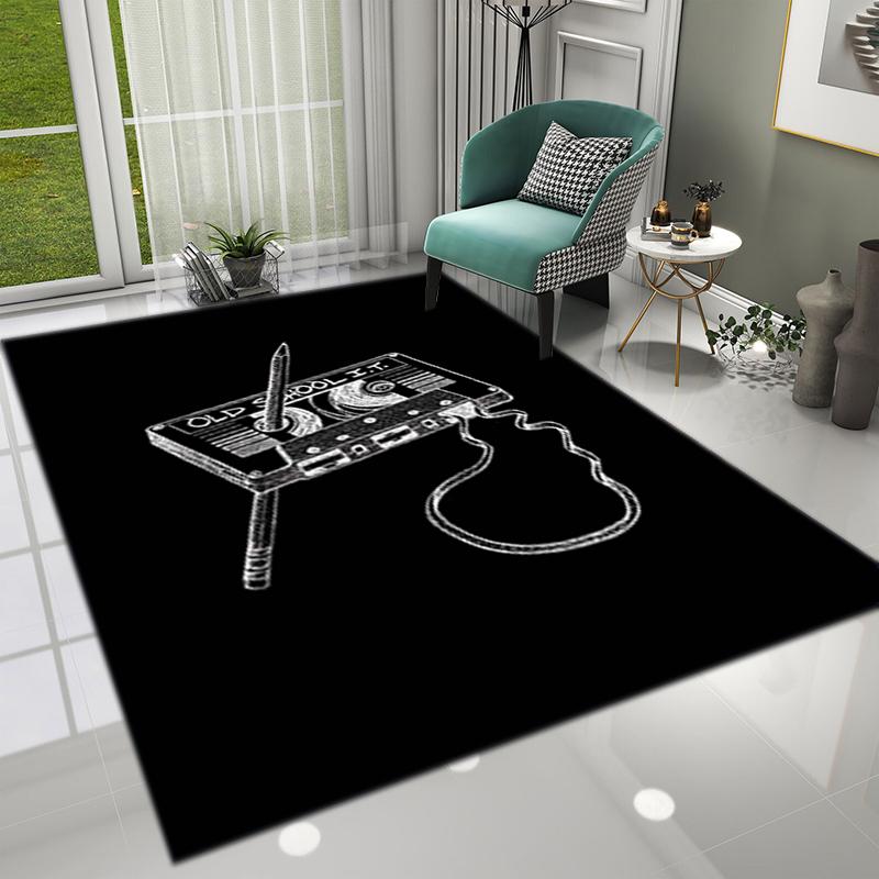 1Pc music mixtape Printed circular carpet, home door mat, outdoor travel protection carpet A17