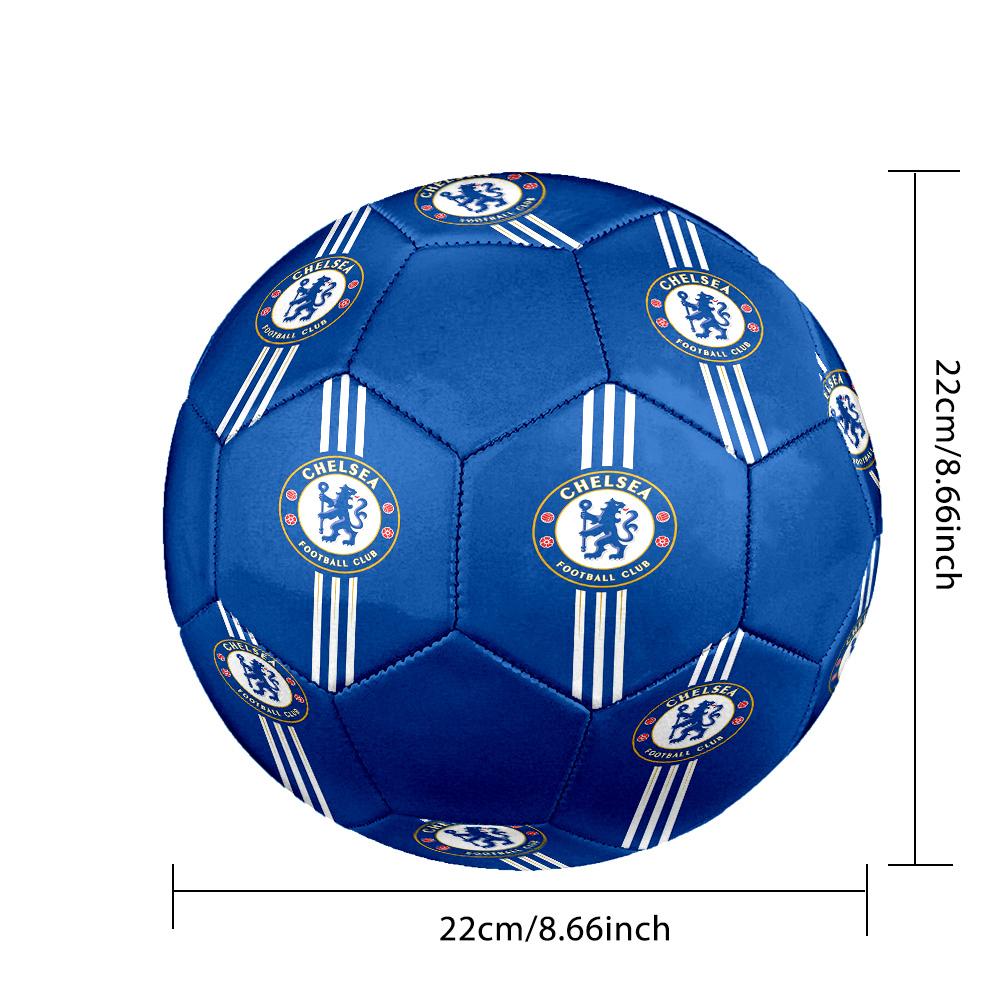 Pallone da Calcio Indoor Chelsea FC Colorato Per Tutte le Età Misura 5 Cucito a Macchina PVC Pronto per la Competizione Resistente Alto Rimbalzo