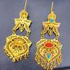 Elegant Trend Indian Jhumka Earrings Gold Plated Geometric Dangle Jewelry Accessory for Trendy Women Stylish Outfits
