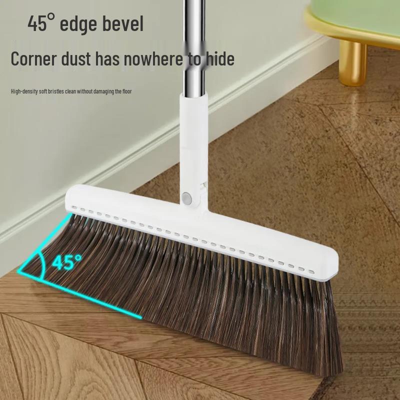Foldable Broom and Dustpan Set with Scraper Comb