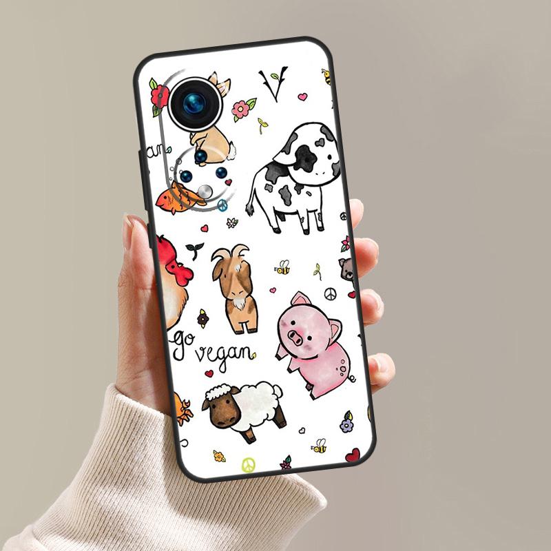 Vegan Pattern Case For Honor Magic 8 6 5 7 Lite 400 Pro 200 90 70 50 X8c X8b X9a X9b X9c X9d Win RT Cover
