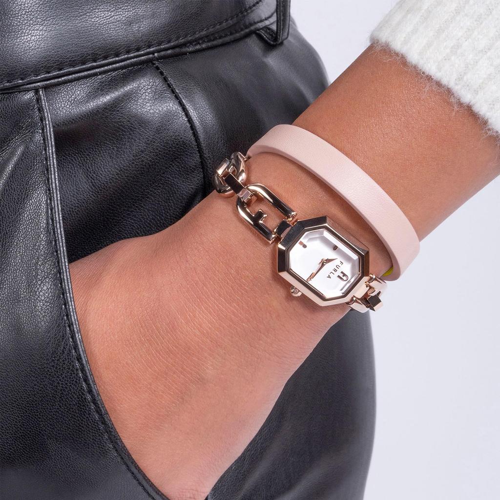 Watch OCTAGONAL Silver Dial Stainless Steel Mineral Glass Quartz Daily Waterproof China Watch WW00044005L3 Rose Gold [Furla] 27.5MM Women's [Item]