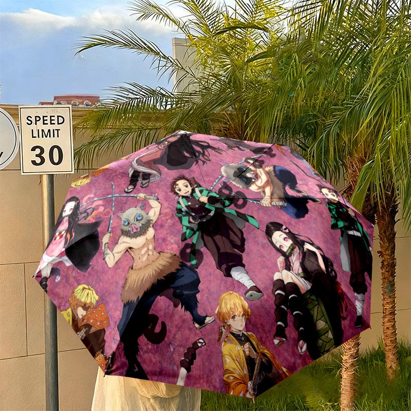 Japanese-style cartoon Demon Slayer Kamado Tanjiro & Kamado Nezuko umbrella including home travel and outdoor activities Multi functional umbrella 24