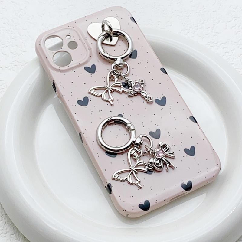 Elegant Alloy Butterfly Bows Charm Phone Charm Women's Accessory Bag Pendant Handbag Ornament Keyring for Ladies