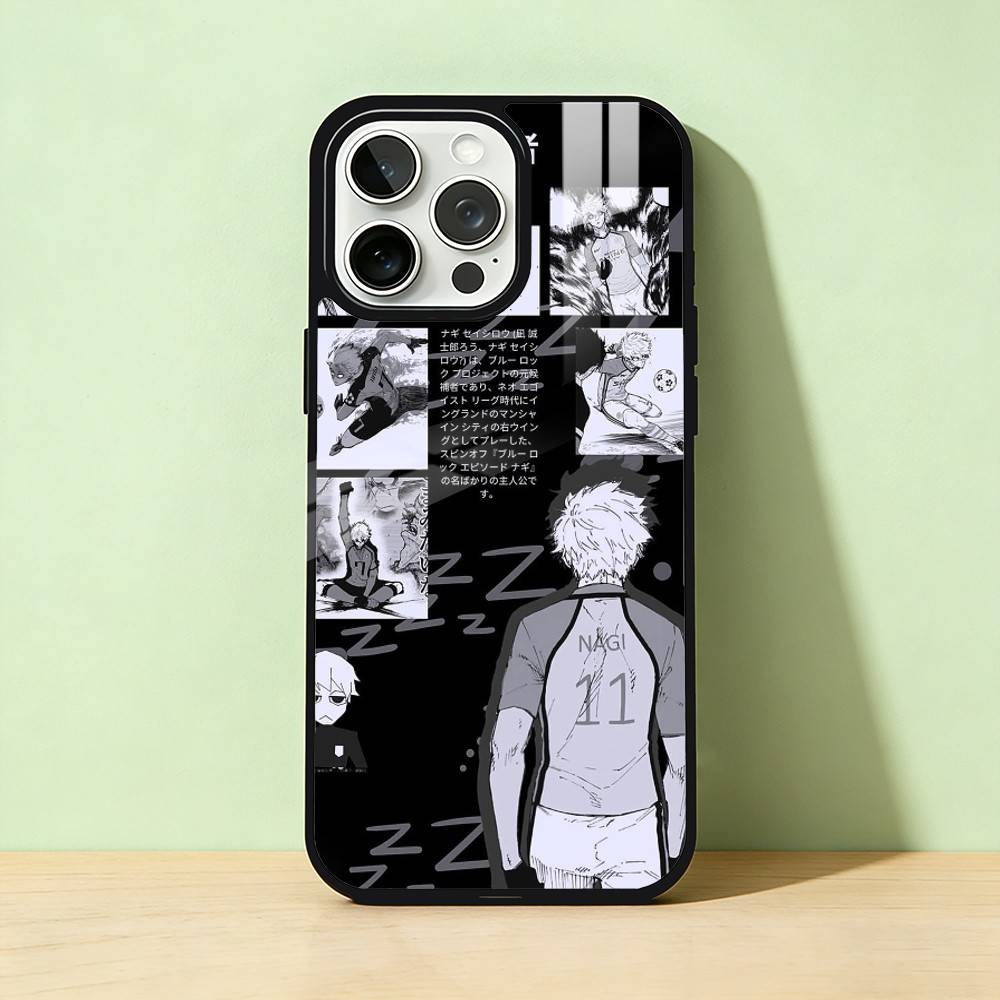 

AAA B-BLUE LOCKS S-Seishiro Nagi Чехол для телефона для iPhone 17,16,15,14,13,12,11,Pro Max,Plus Конфетный серебристый чехол iPhone14
