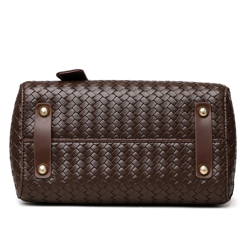 Damska torba na ramię crossbody z PU, pleciona, dużej pojemności