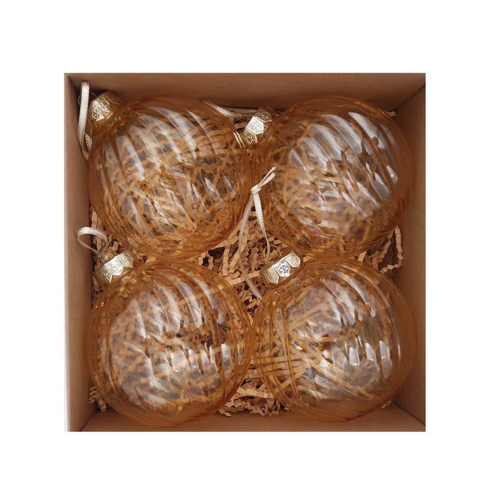 4Pcs Pack Christmas Ball Set PET Material Colorful Hanging Bauble Ball Pendant Holiday Parties