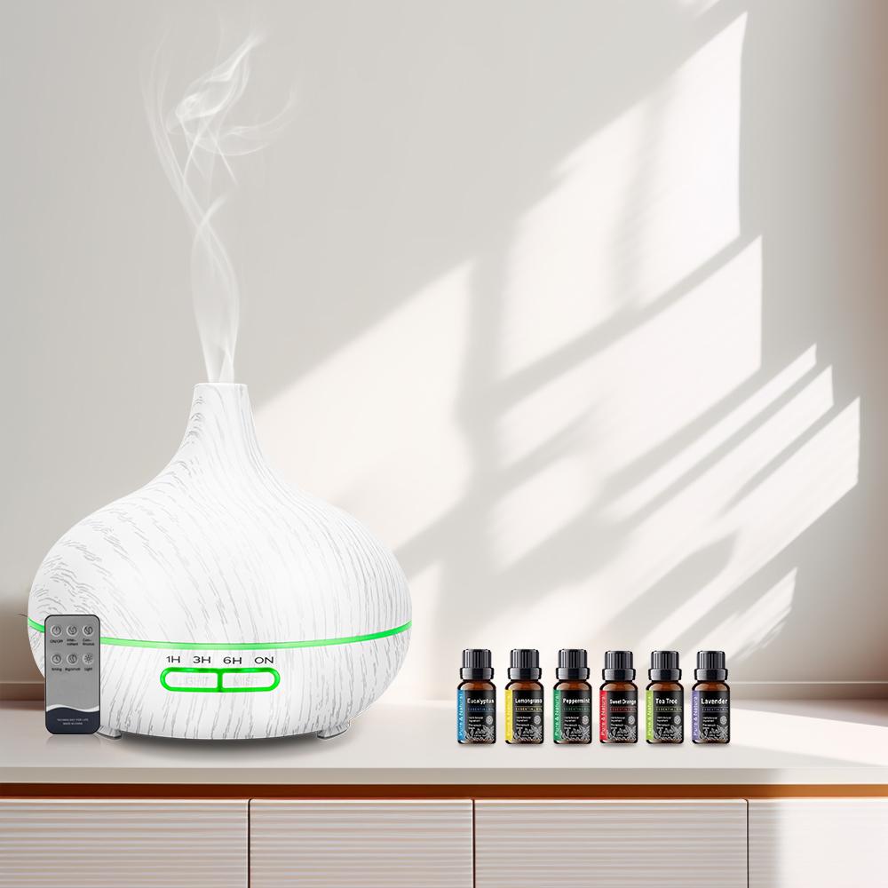 

Диффузор для дома Для дома 550 мл Для дома Ароматерапия Диффузор для аромамасел 6 эфирных масел Автоматическое отключение Тихий ультразвуковой увлажнитель