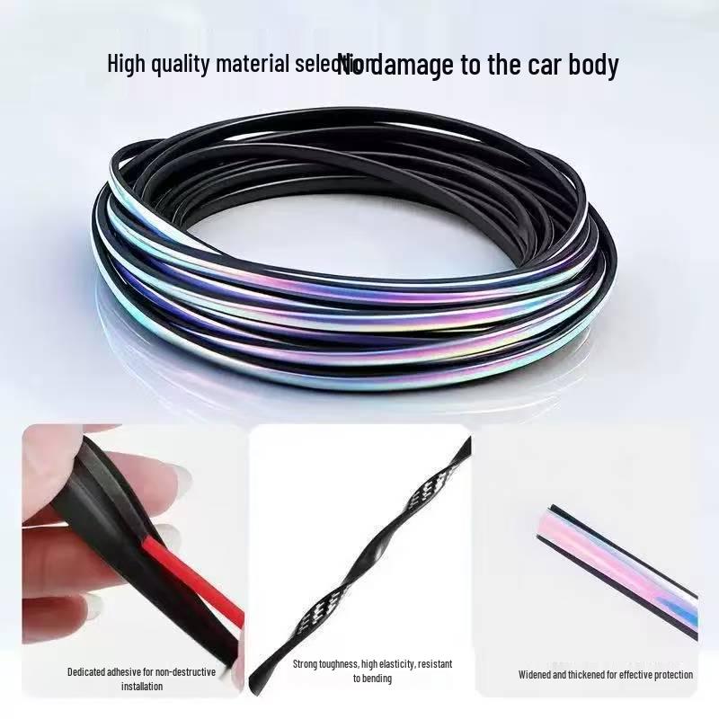 Universal Car Door Protective Rubber Strip - Anti-Collision, Anti-Scratch, Full Edge Decorative Strip for Prado 150