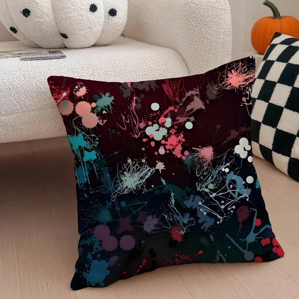 Street Fashion Graffiti Art Patterns Cushion Cover Linen Pillow Case Soft Breathable Protective Couch Room Decoration