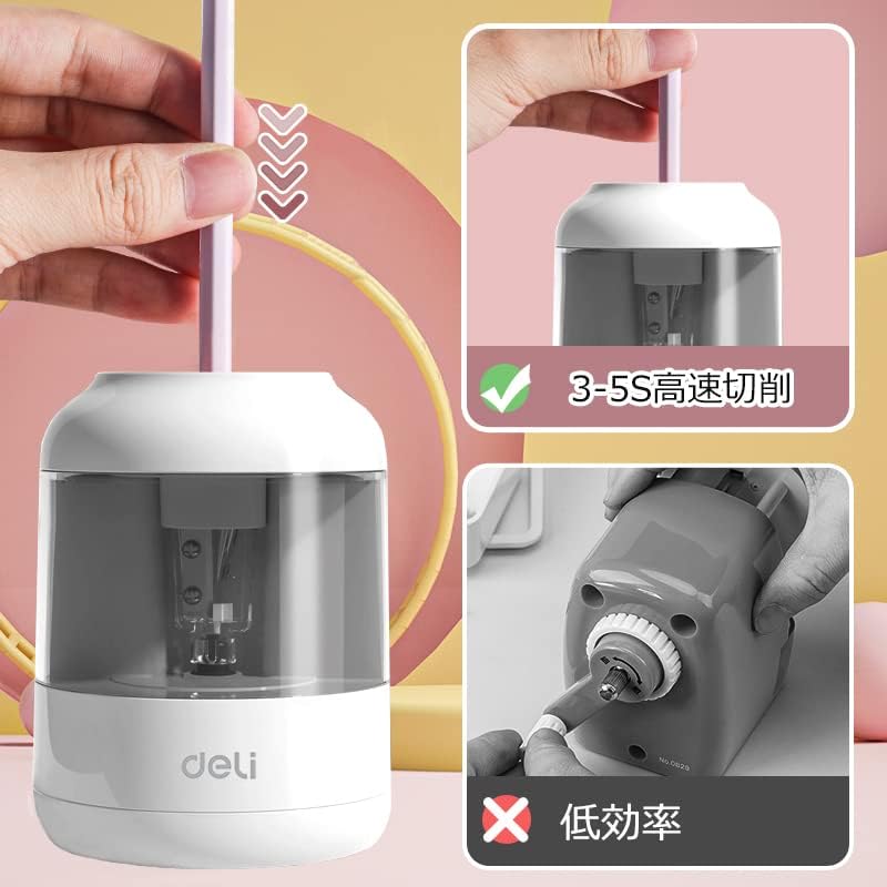 Deli Electric Pencil Electric High Speed AA Battery Electric Pencil Compatible with Pencils and Colored Design 5000 Long Small and Easy to Gift for