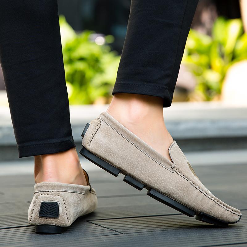 Cow Suede Leather Penny Loafers Men Casual Shoes Man Moccasins 2025 Designer Mens Driving Shoes Fashion Boat Slip On Flats
