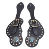 2Pcs Spur Strap Set Artificial Lther Rhinestone Decorations   Spur Holder for