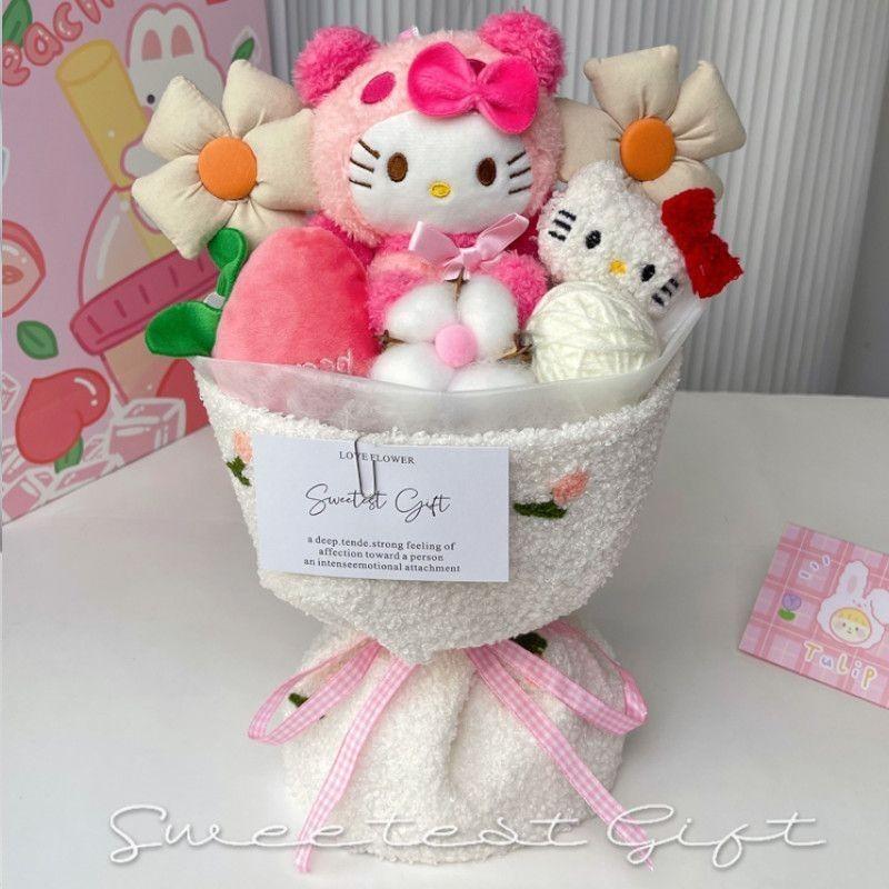 Paars Schattig Pluche Poppen Boeket Verjaardagscadeau Voor Meisjes Vriendin Beste Vriendin Lerares