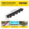 Trench Drain System, Channel Drain with Plastic Grate, 145x79MM HDPE Drainage Trench, Black Plastic Garage Floor Drain, 3x39 Trench Drain Grate, with