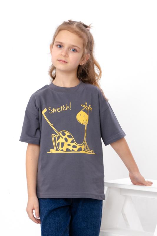 Girls' T-Shirt – Giraffe Print with "Stretch", Summer 6414-001-33-5-4 HC