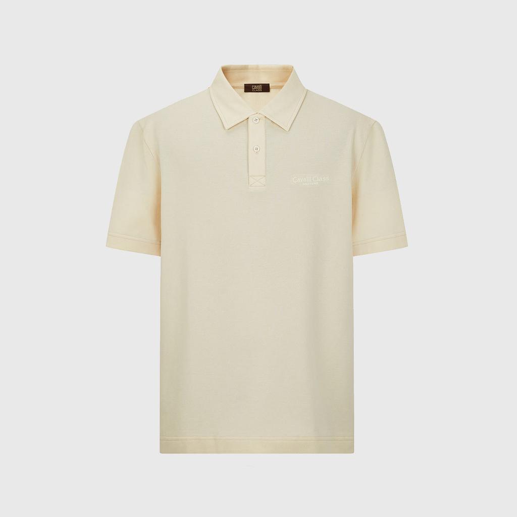 [100% Cotton Embroidered Alphabet] Spring and Summer Solid Color Simple and High End Versatile Men's Short Sleeved Polo Shirt