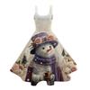 Women's Christmas Print Casual Fashion Round Neck Mid-Length Dress