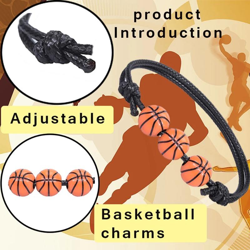 Football Basketball Tennis Rugby Hand Bracelet Wax Line Woven Tennis Rugby Bracelet Boys Girls Soccer Volleyball Beads Jewelry