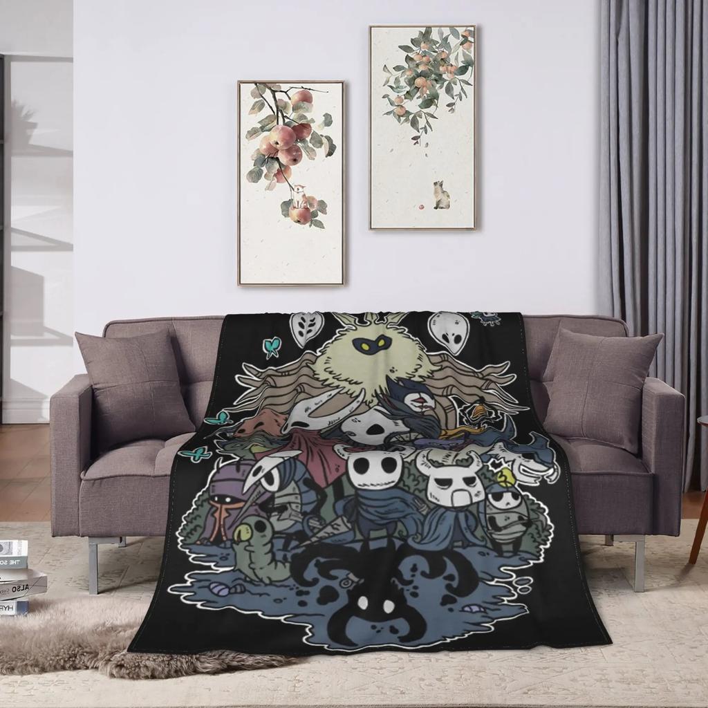 Hollow Knight Silk Song Fran Velvet Blanket for Autumn and Winter Breathable Super Warm Sofa Bed Blanket Warm and Soft Plush Bla